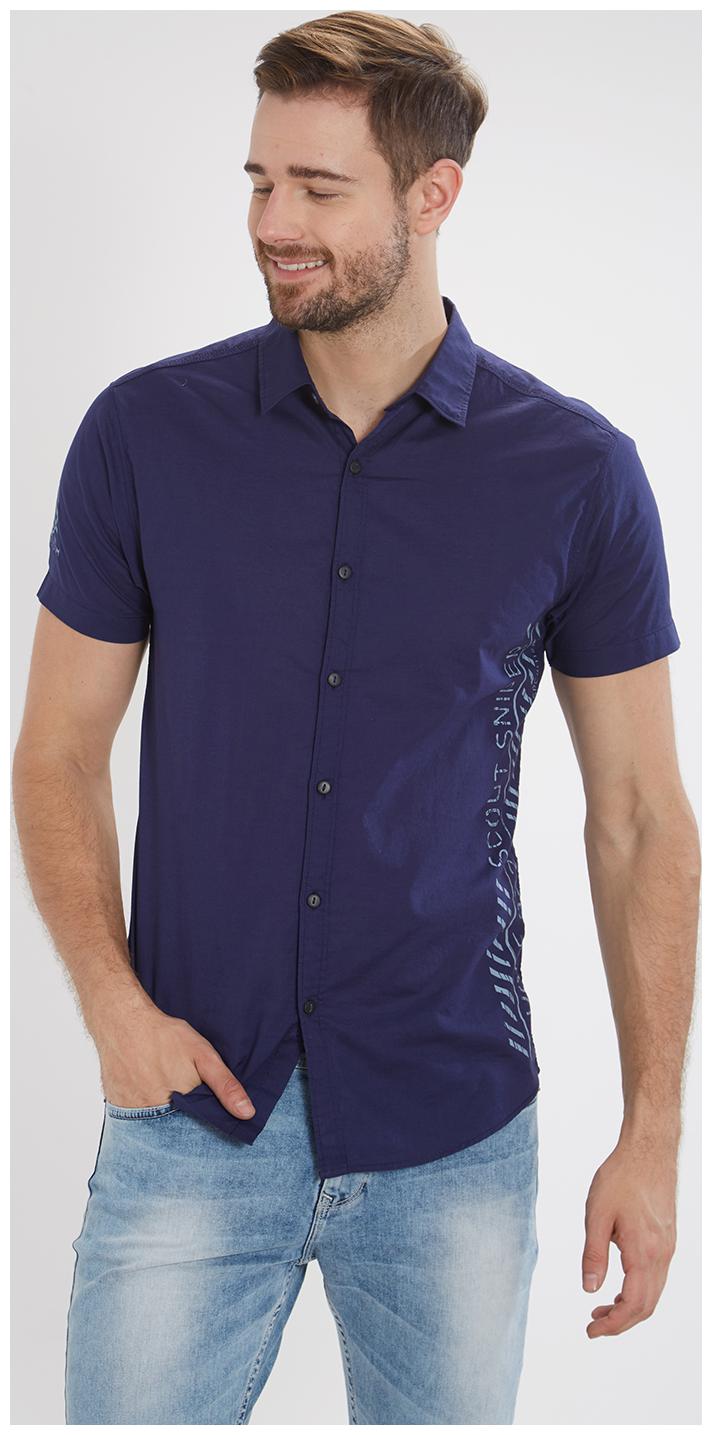 

Spykar Men Blue Solid Slim Fit Casual Shirt