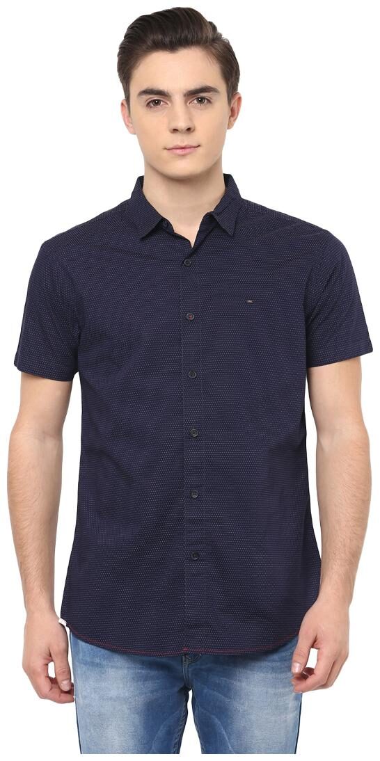 

Spykar Men Blue Abstract Slim Fit Casual Shirt