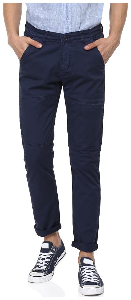 

Spykar Men Blue Solid Slim fit Cargos