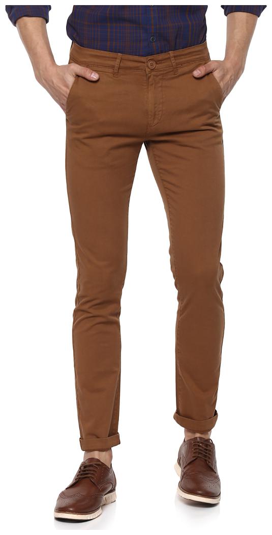 

Spykar Men Brown Solid Slim fit Regular trousers