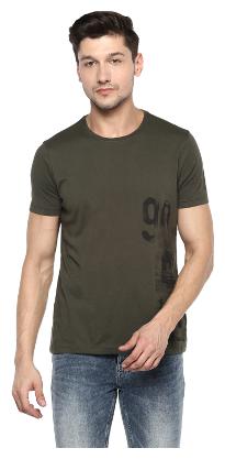 

Spykar Men Green Slim fit Cotton Round neck T-Shirt - Pack Of 1