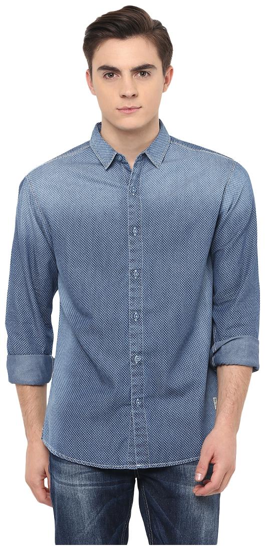 

Spykar Men Blue Faded Slim Fit Casual Shirt