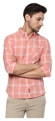 

Spykar Men Pink Printed Slim Fit Casual Shirt