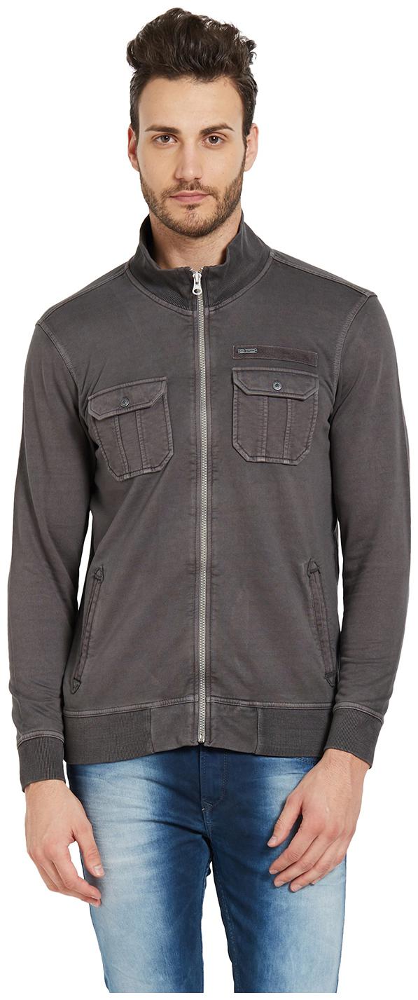 

Spykar Men Grey Slim fit Cotton High neck T-Shirt - Pack Of 1