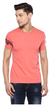 

Spykar Men Pink Slim fit Cotton Round neck T-Shirt - Pack Of 1
