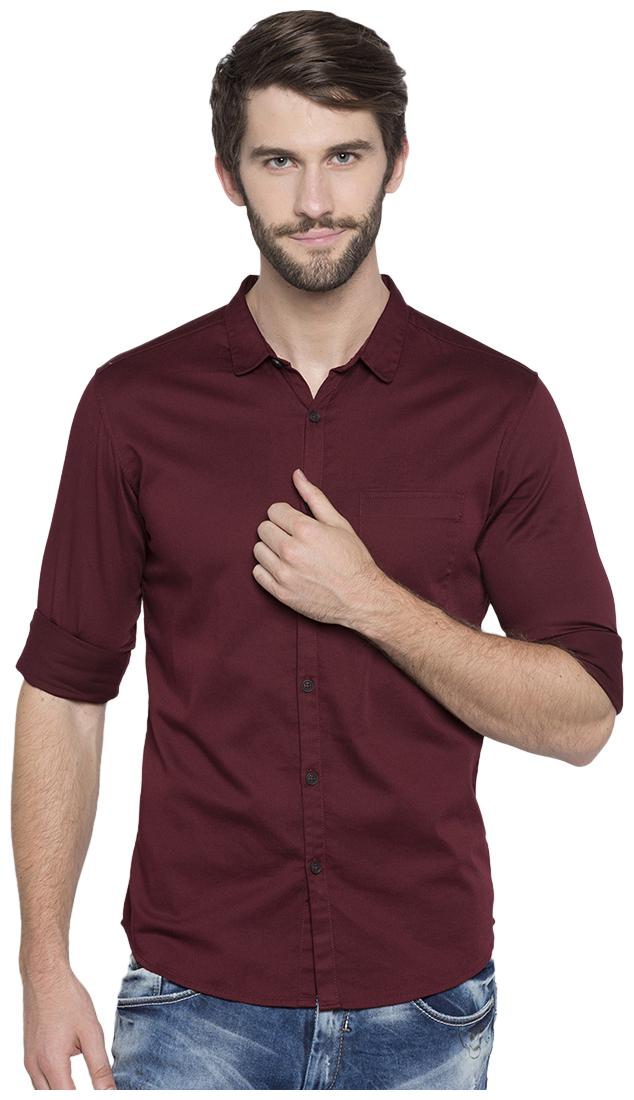 

Spykar Men Purple Solid Slim Fit Casual Shirt