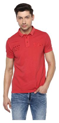 

Spykar Men Red Slim fit Cotton Polo collar T-Shirt - Pack Of 1