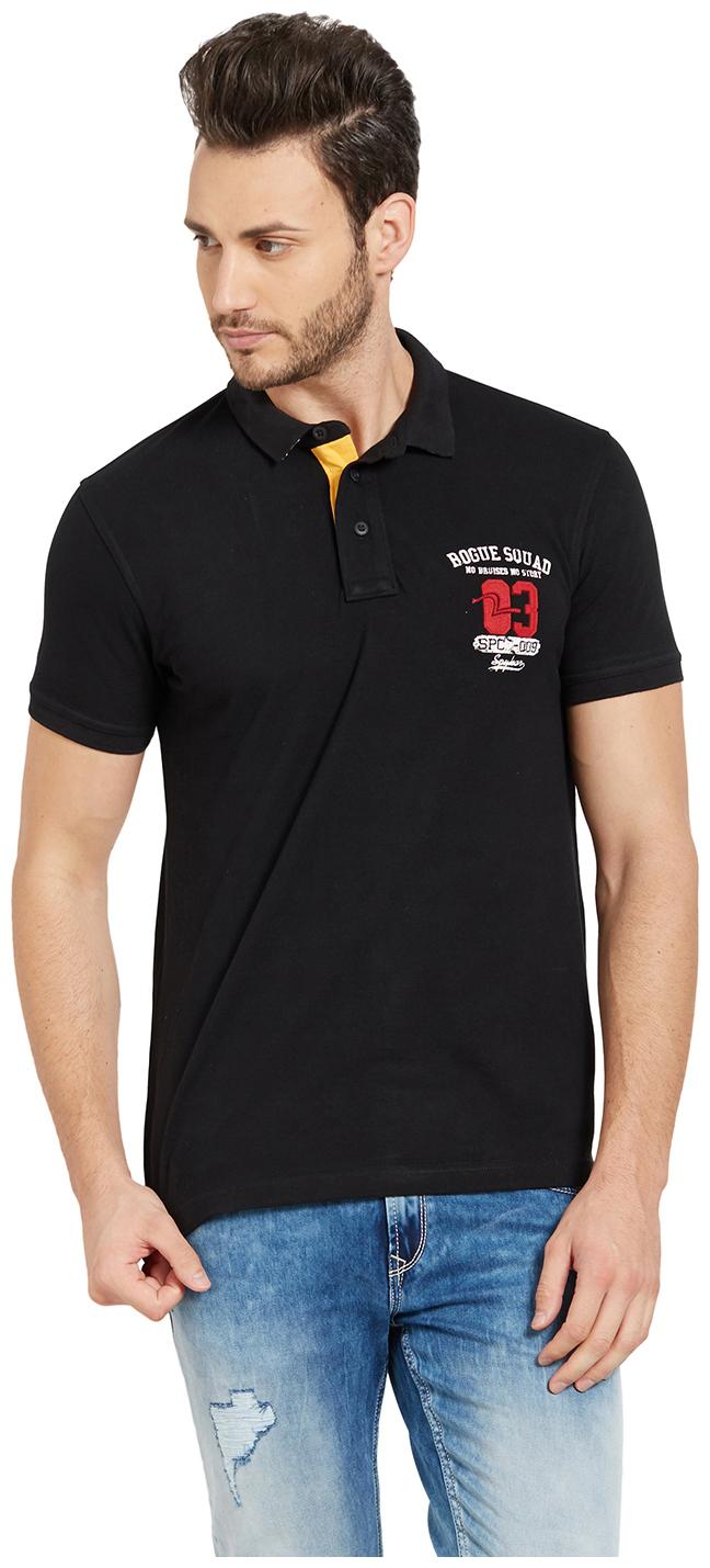 

Spykar Men Black Slim fit Cotton Polo collar T-Shirt - Pack Of 1