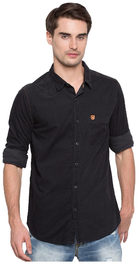 

Spykar Men Blue Solid Slim Fit Casual Shirt