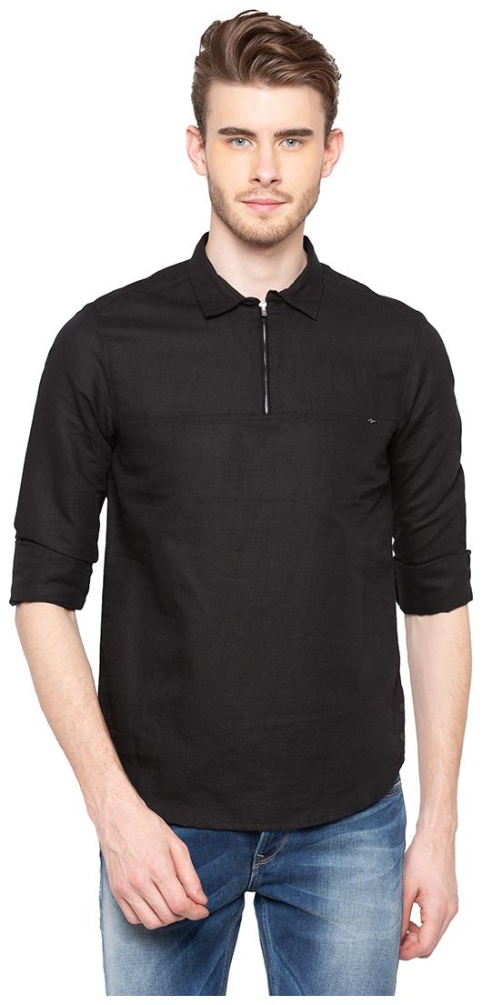 

Spykar Men Black Solid Slim Fit Casual Shirt