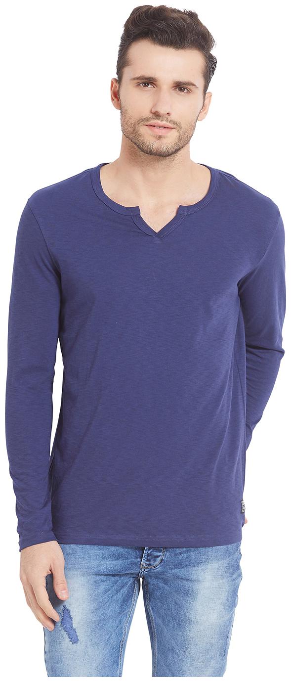 

Spykar Men Blue Slim fit Cotton V neck T-Shirt - Pack Of 1