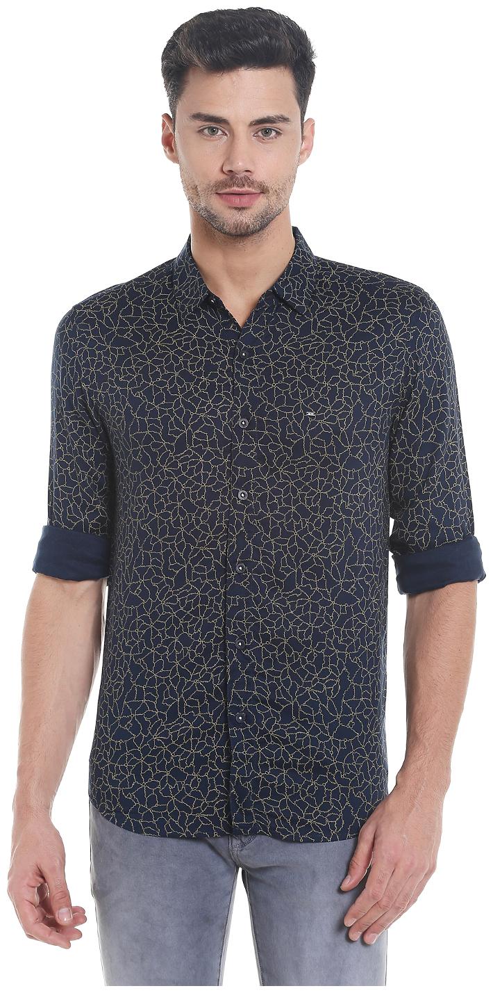 

Spykar Men Black Printed Slim Fit Casual Shirt