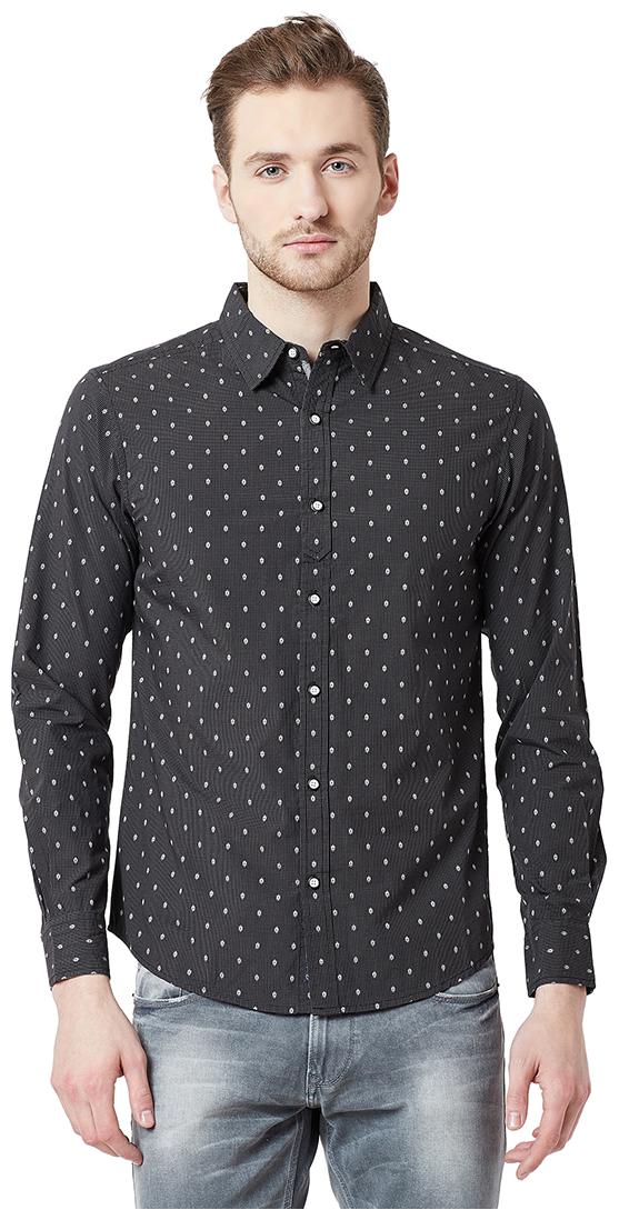 

Spykar Men Black Polka Dots Slim Fit Casual Shirt