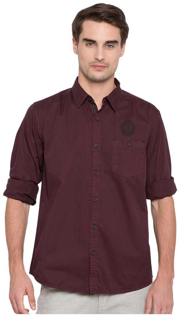 

Spykar Men Purple Solid Slim Fit Casual Shirt