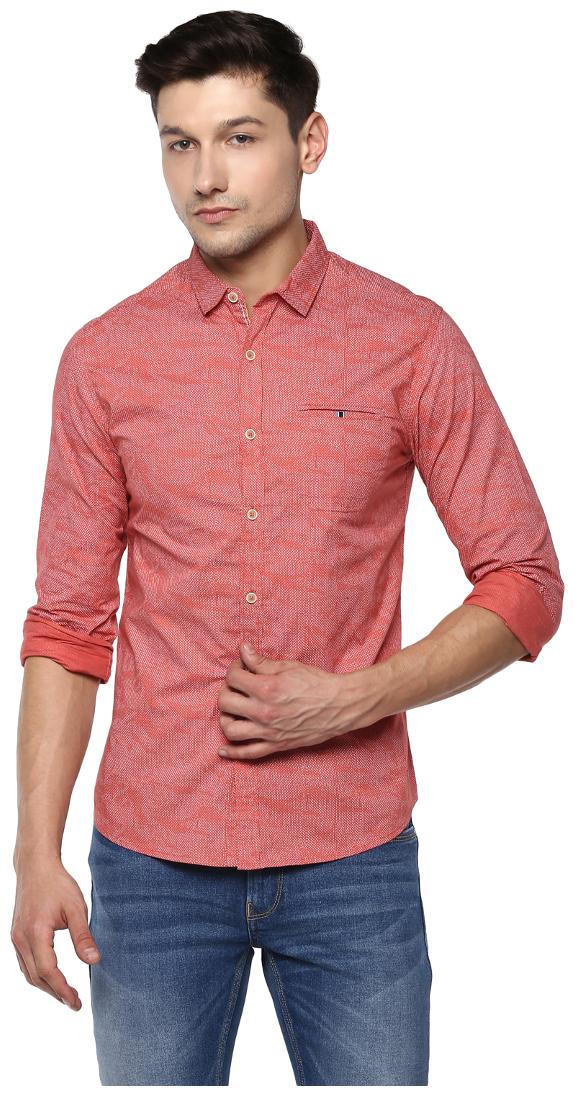 

Spykar Men Red Solid Slim Fit Casual Shirt