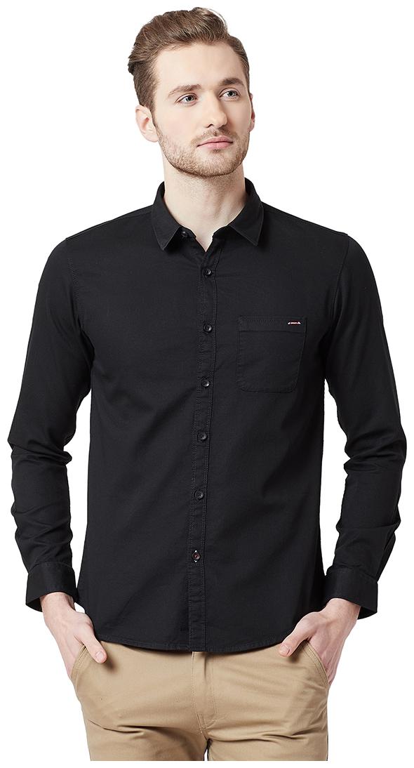 

Spykar Men Black Solid Slim Fit Casual Shirt