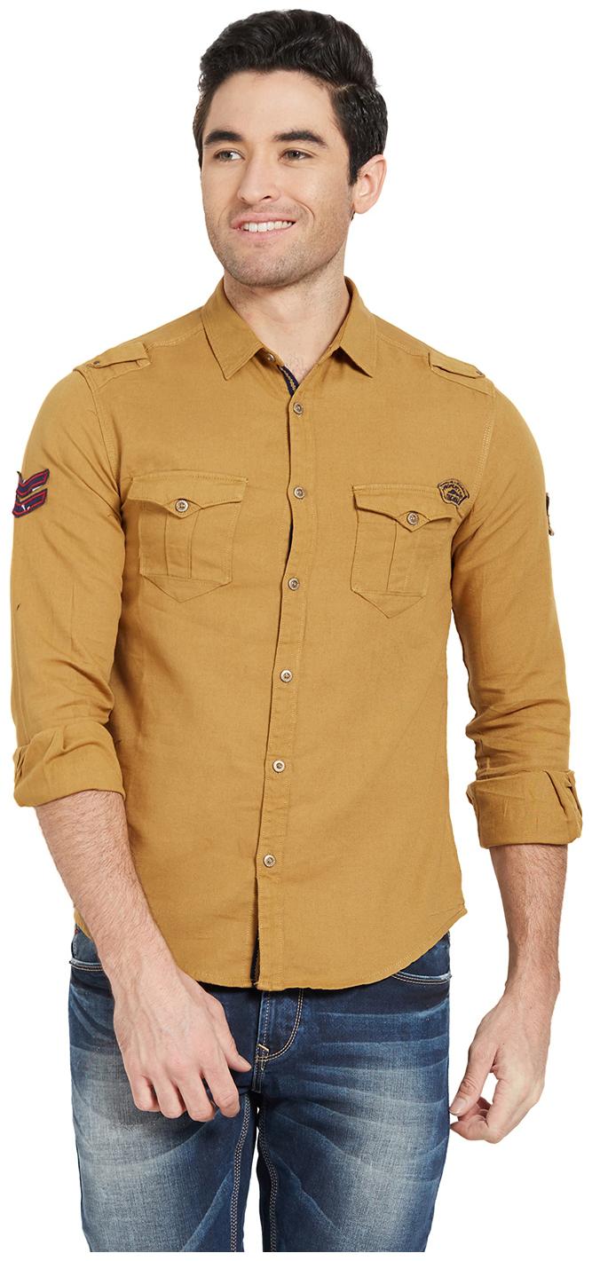 

Spykar Men Brown Solid Slim Fit Casual Shirt
