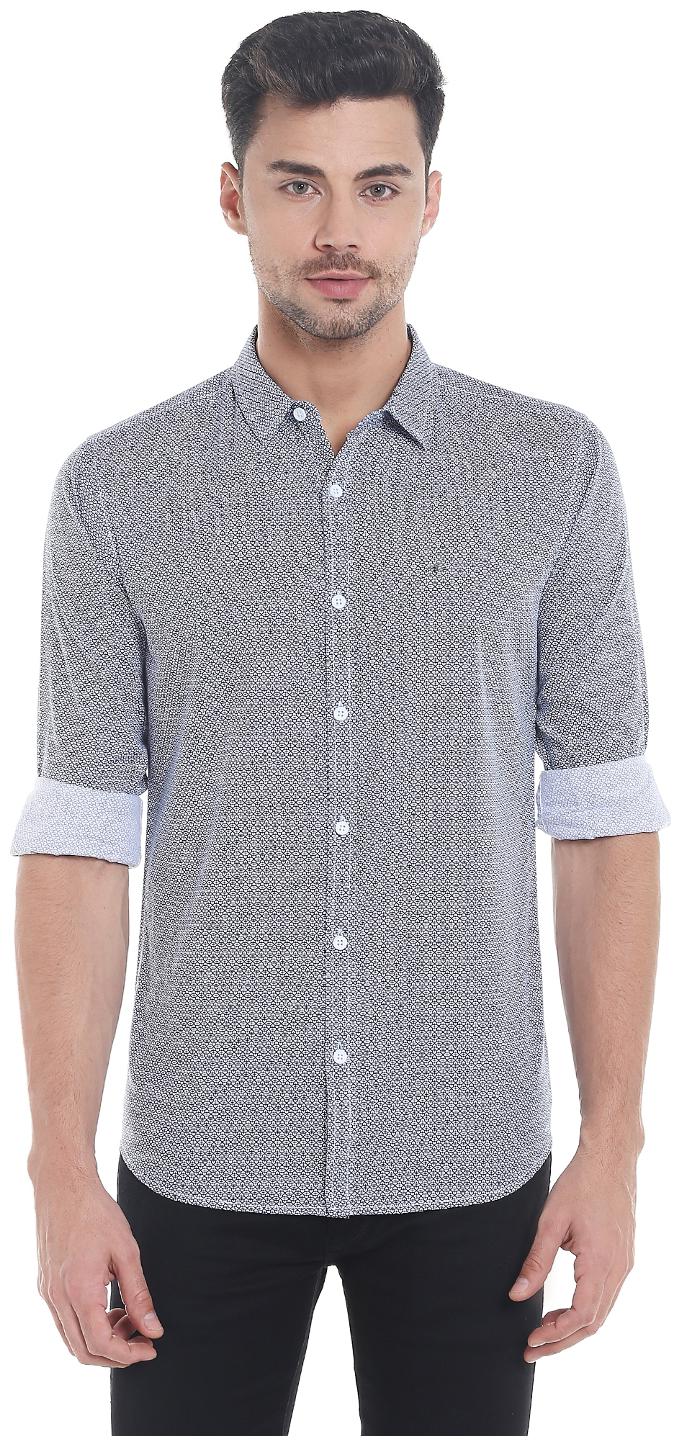 

Spykar Men Grey Printed Slim Fit Casual Shirt