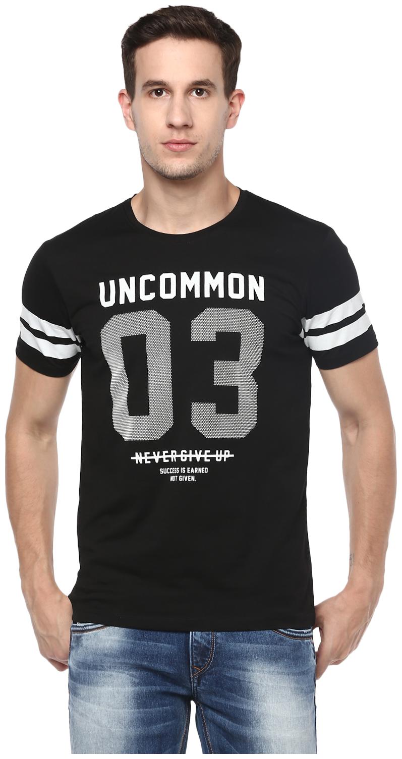 

Spykar Men s Round Neck T-Shirt - Black