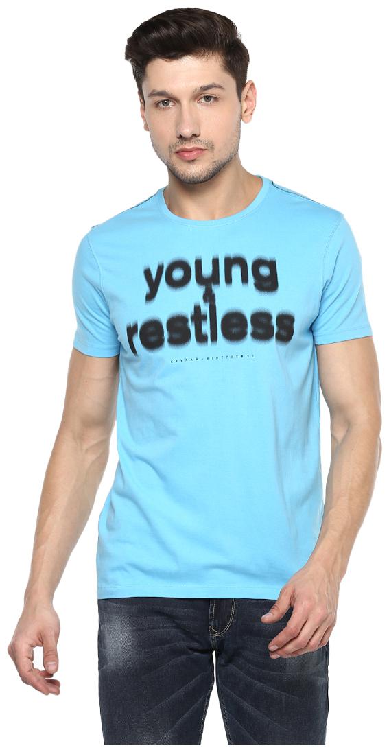 

Spykar Men Blue Slim fit Cotton Round neck T-Shirt - Pack Of 1