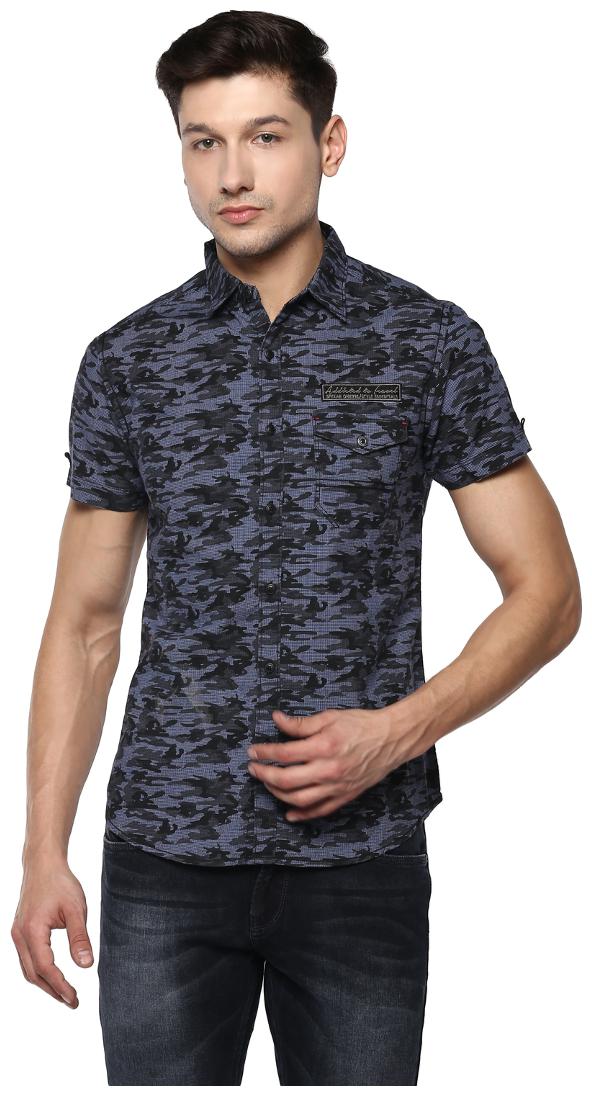 

Spykar Men Blue Printed Slim Fit Casual Shirt