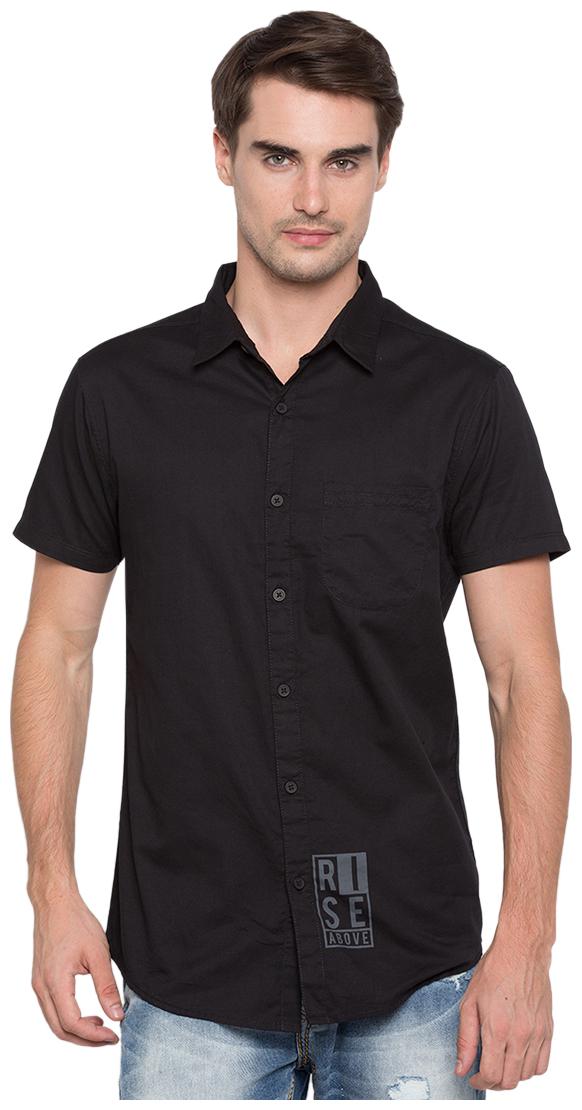 

Spykar Men Black Solid Slim Fit Casual Shirt