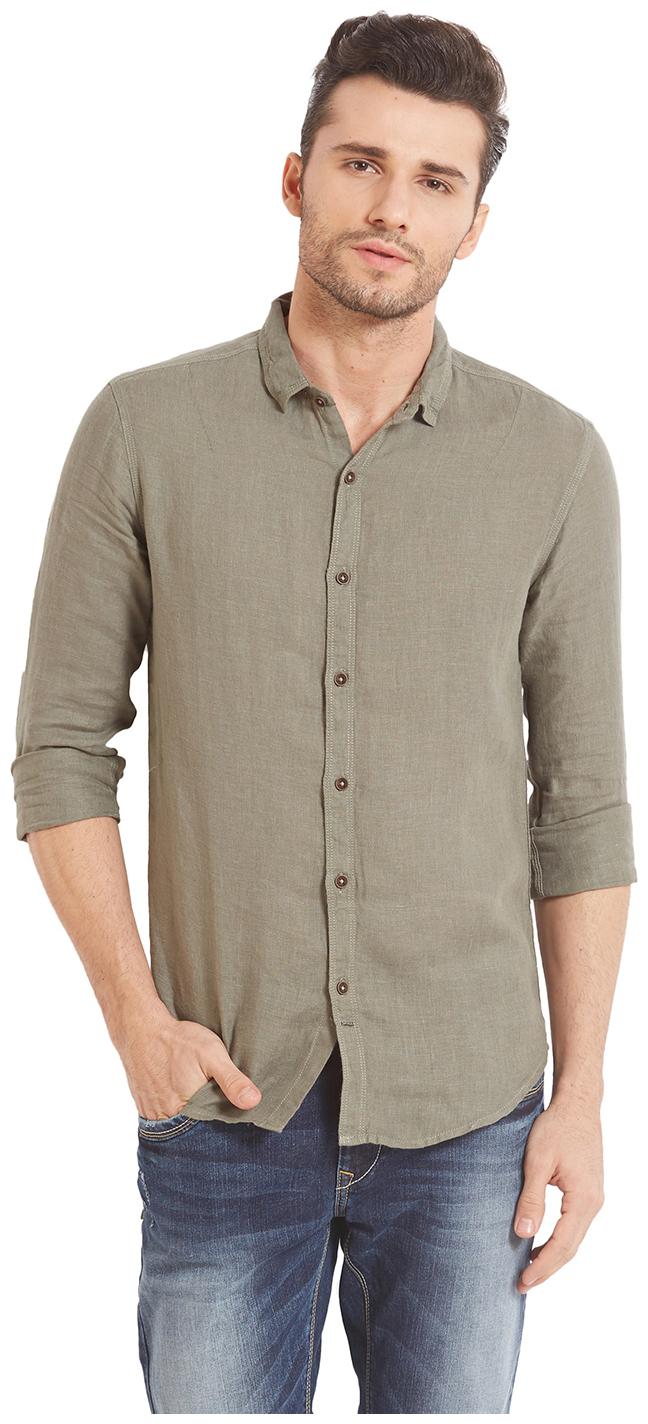

Spykar Men Brown Solid Regular Fit Casual Shirt