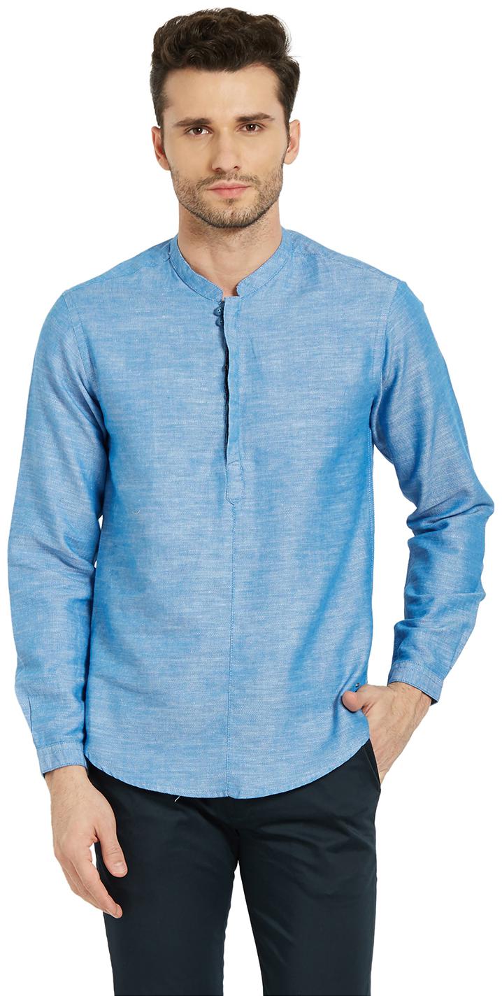 

Spykar Men Blue Solid Slim Fit Casual Shirt