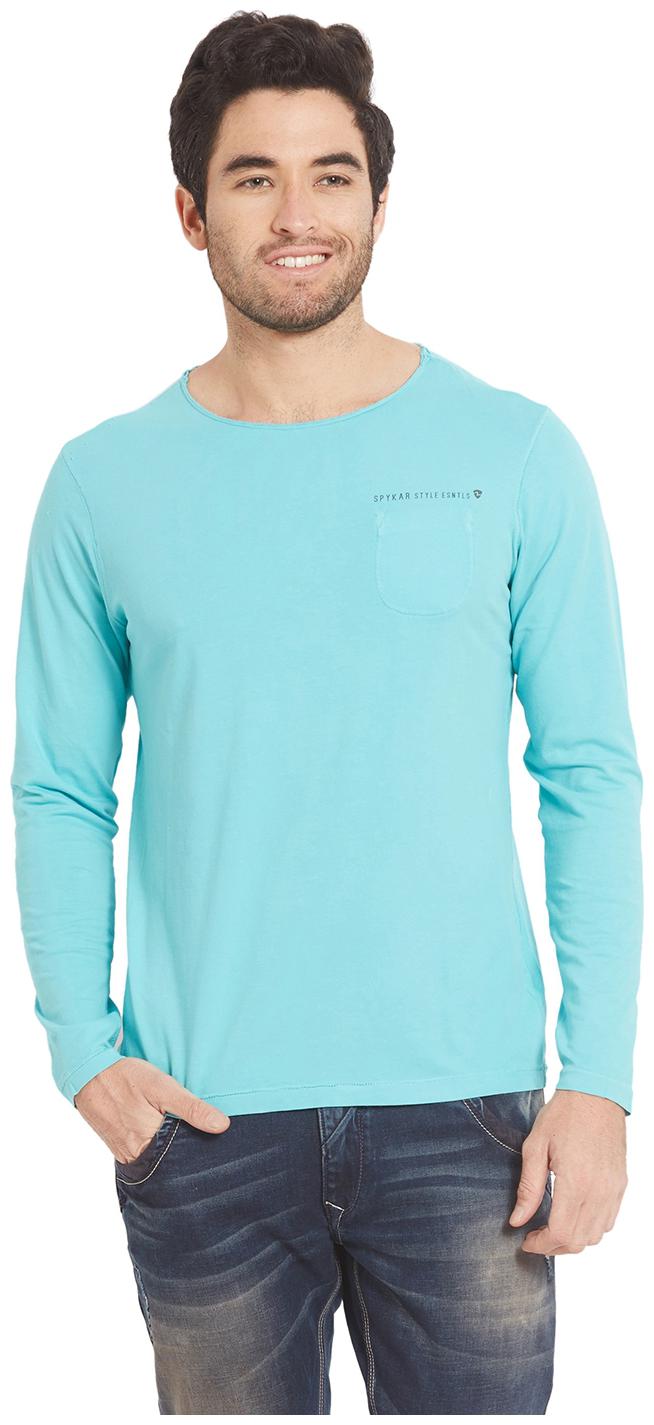 

Spykar Men Turquoise Slim fit Cotton Round neck T-Shirt - Pack Of 1