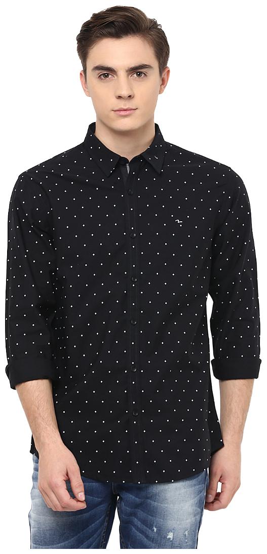 

Spykar Men Black Printed Slim Fit Casual Shirt