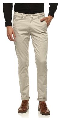 

Spykar Men Beige Solid Slim fit Regular trousers
