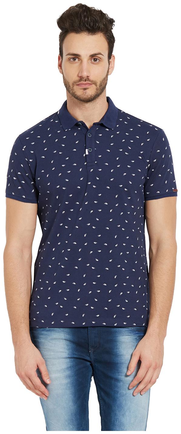 

Spykar Men Blue Slim fit Cotton Polo collar T-Shirt - Pack Of 1