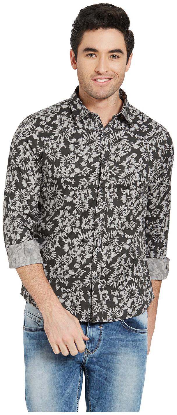 

Spykar Men Black Printed Slim Fit Casual Shirt