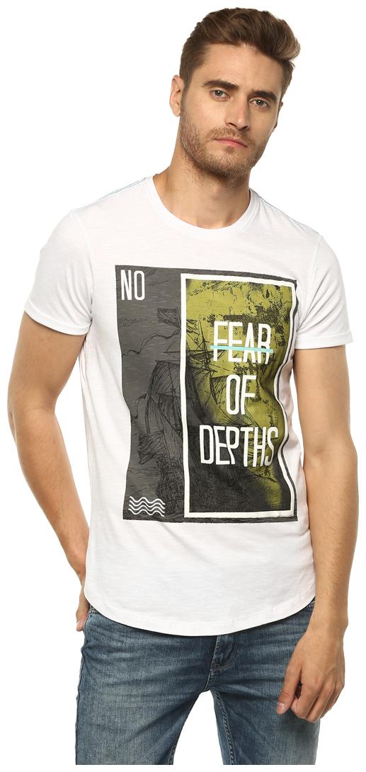 

Spykar Men s Round Neck T-Shirt - White