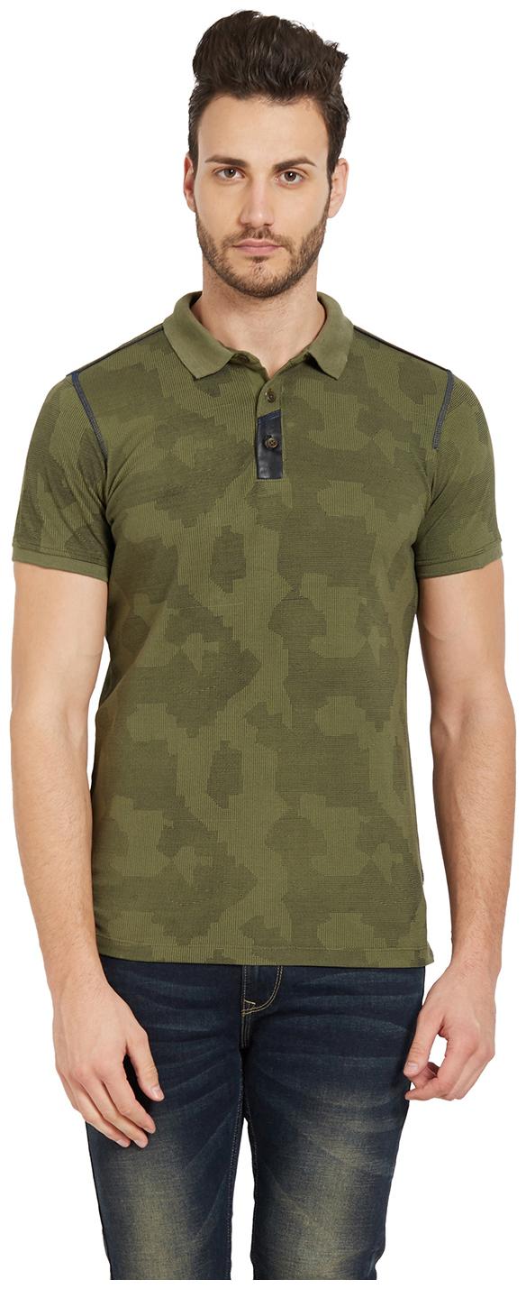

Spykar Men Green Slim fit Cotton Polo collar T-Shirt - Pack Of 1