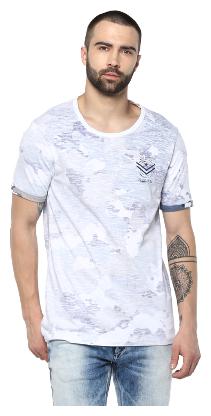 

Spykar Men White Slim fit Cotton Round neck T-Shirt - Pack Of 1