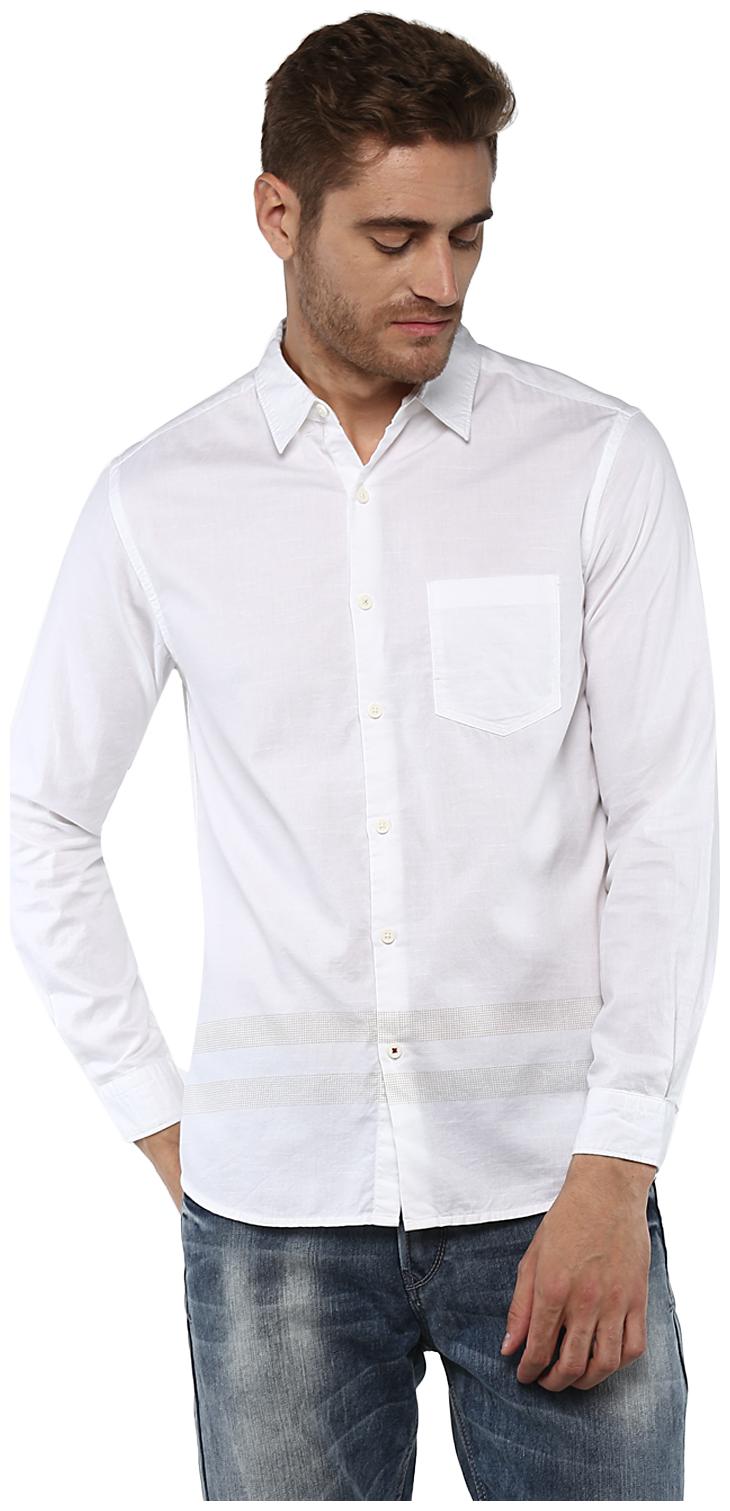 

Spykar Men White Solid Slim Fit Casual Shirt