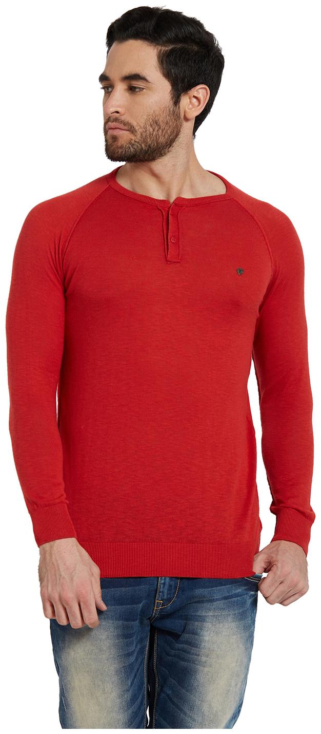 

Spykar Men Red Slim fit Cotton Round neck T-Shirt - Pack Of 1