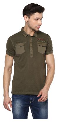 

Spykar Men Green Slim fit Cotton Polo collar T-Shirt - Pack Of 1
