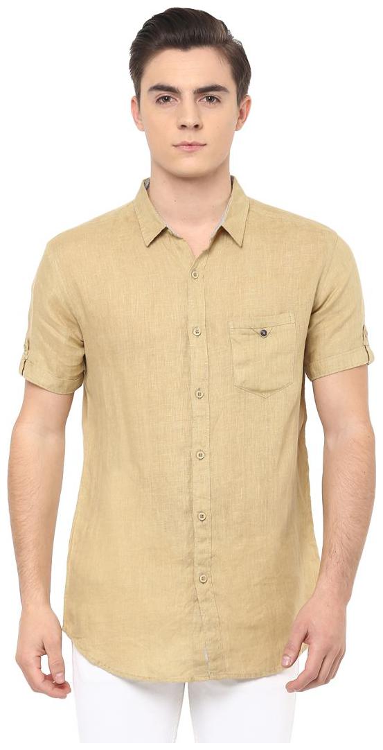

Spykar Men Yellow Solid Slim Fit Casual Shirt