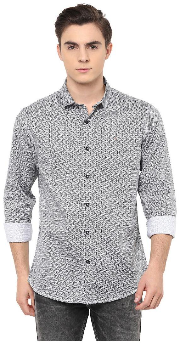 

Spykar Men Grey Printed Slim Fit Casual Shirt