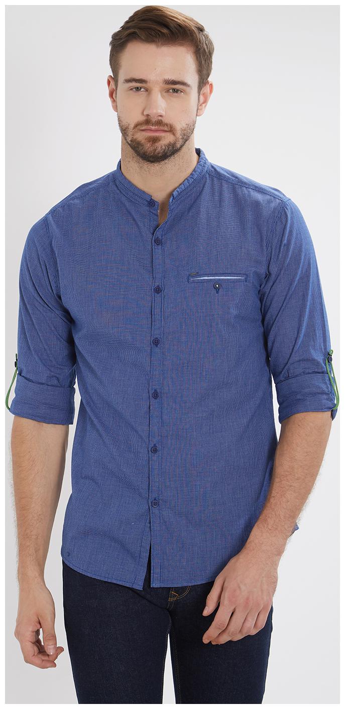 

Spykar Men Blue Solid Slim Fit Casual Shirt