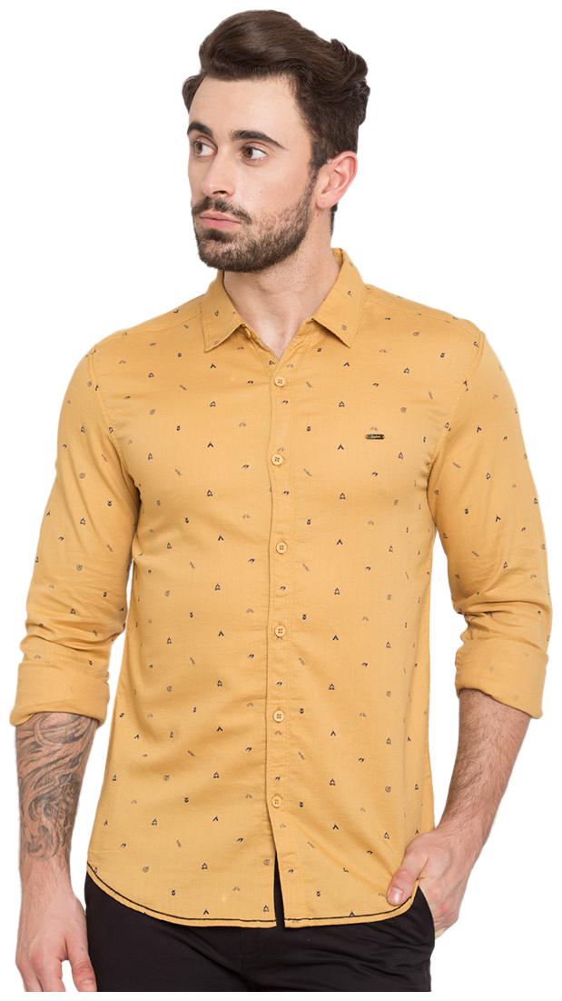 

Spykar Men Beige Printed Slim Fit Casual Shirt