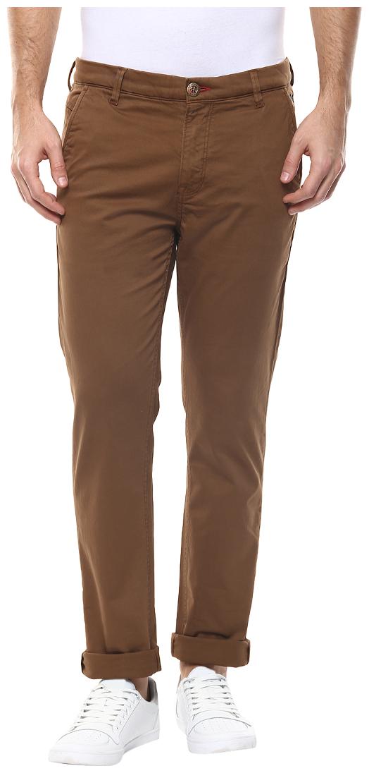 

Spykar Men Brown Solid Slim fit Regular trousers