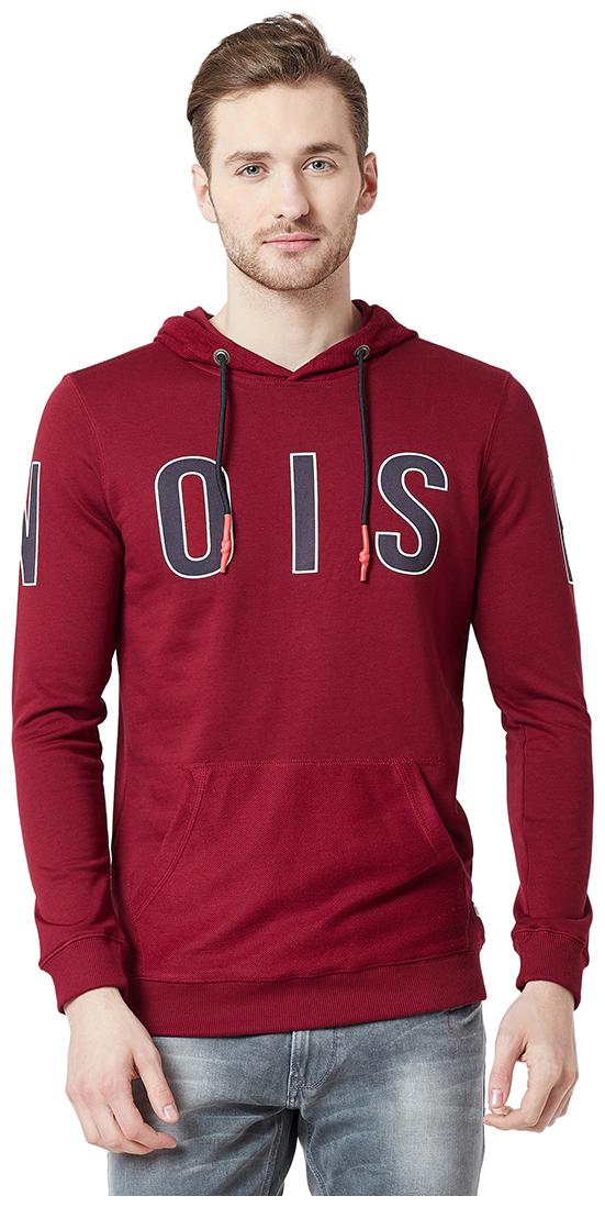 

Spykar Men Red Hooded Sweatshirt