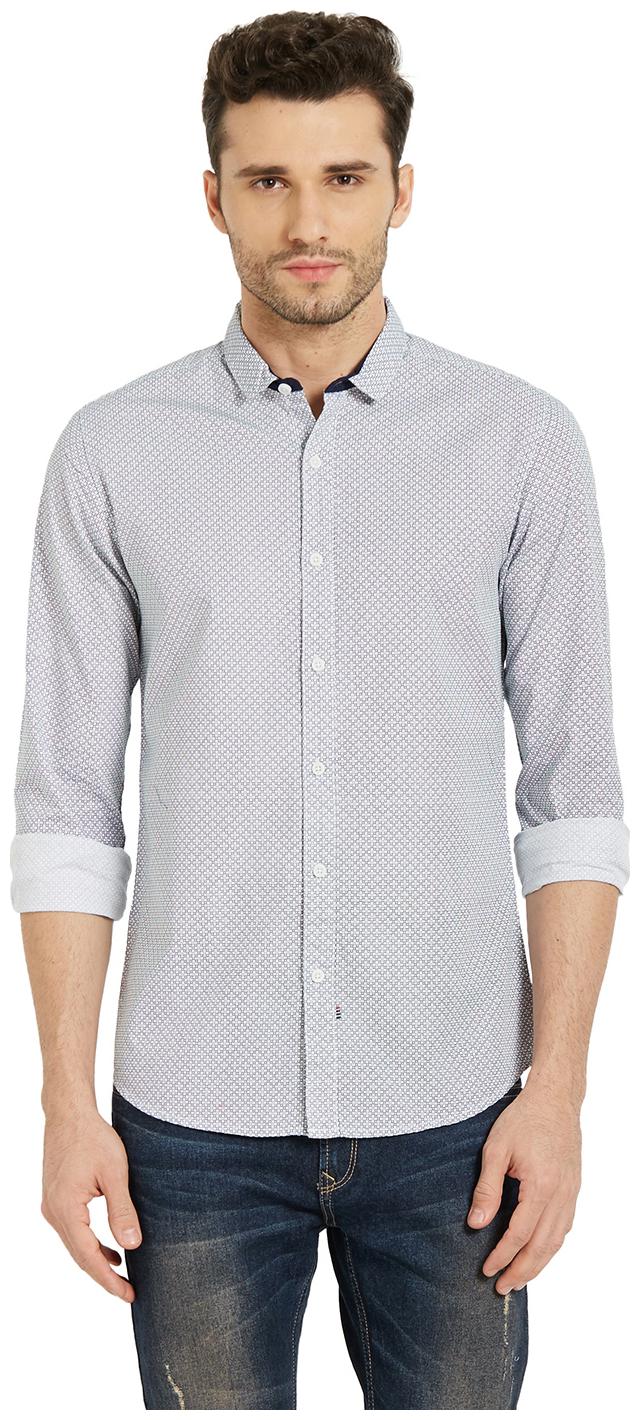 

Spykar Men Grey Printed Slim Fit Casual Shirt