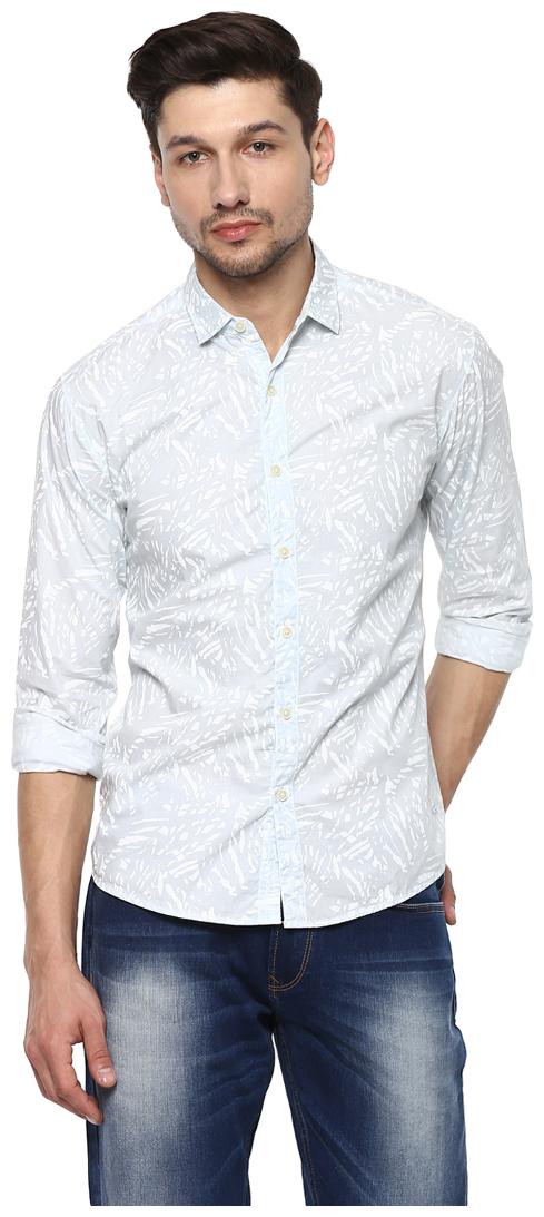 

Spykar Men Blue Printed Slim Fit Casual Shirt