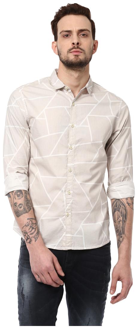 

Spykar Men White Printed Regular Fit Casual Shirt