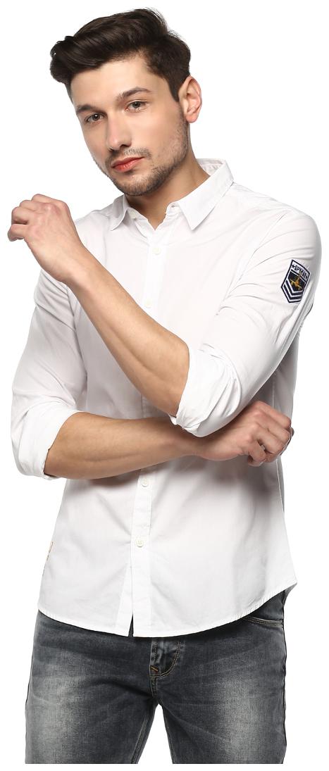 

Spykar Men White Solid Slim Fit Casual Shirt