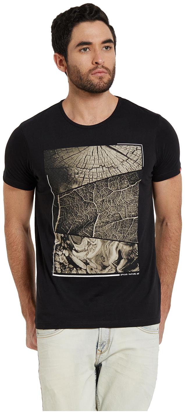 

Spykar Men Black Slim fit Cotton Round neck T-Shirt - Pack Of 1